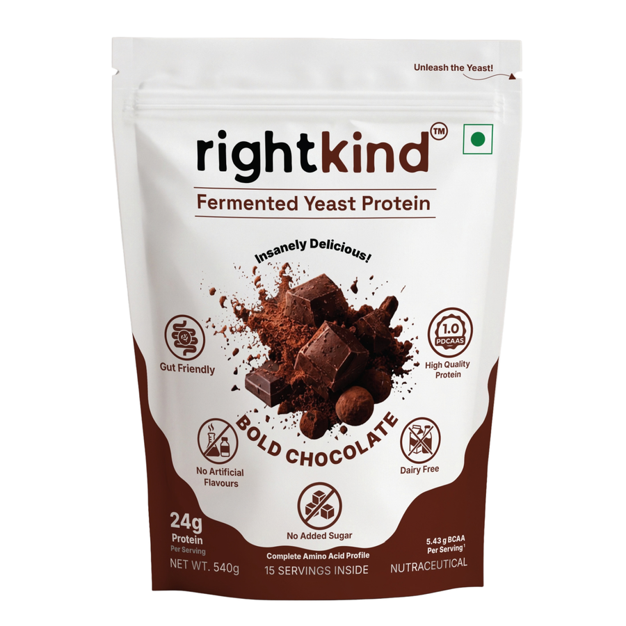 Bold Chocolate Fermented Yeast Protein Powder | 15 Serve Bag | 540g RightKind