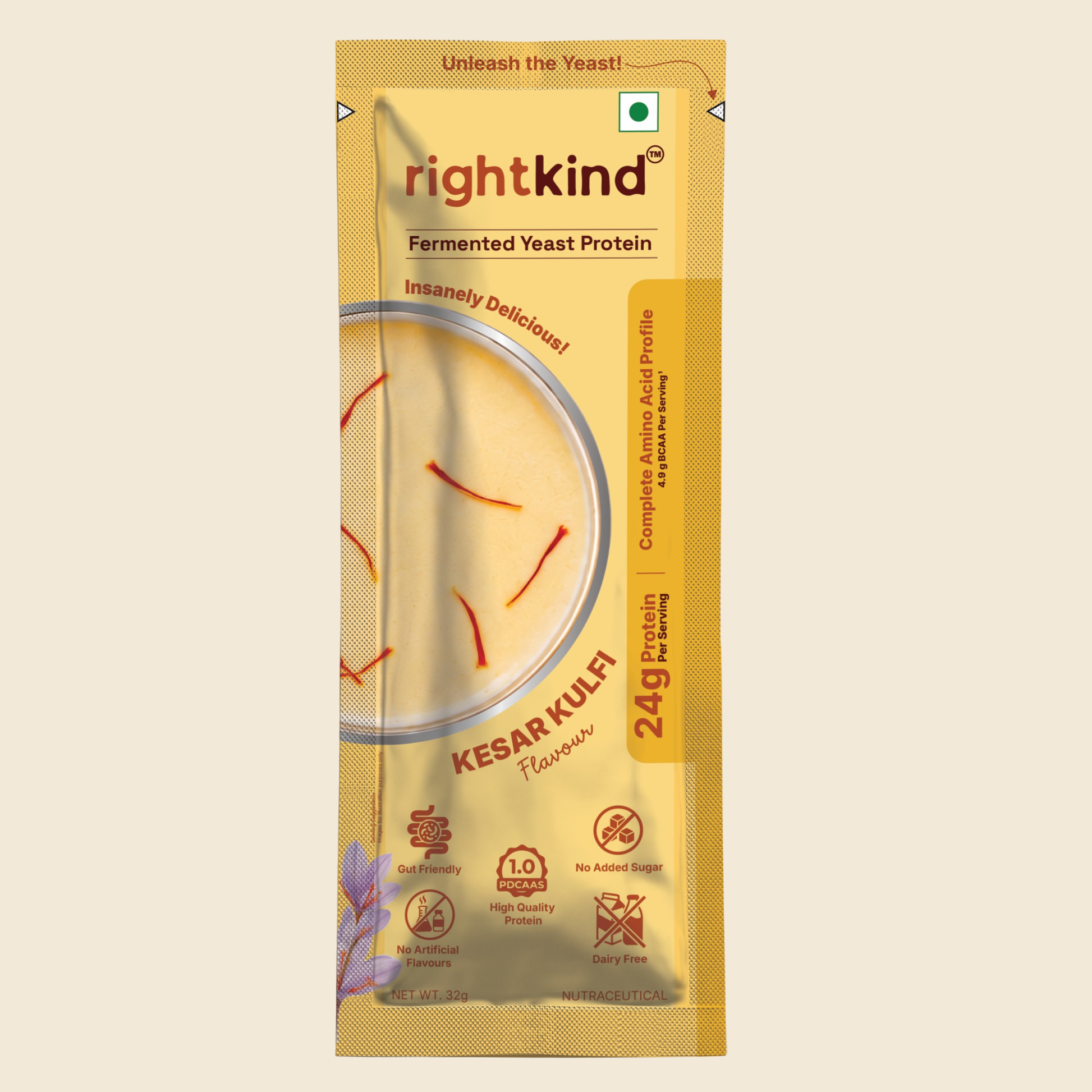 Kesar Kulfi Fermented Yeast Protein Powder RightKind