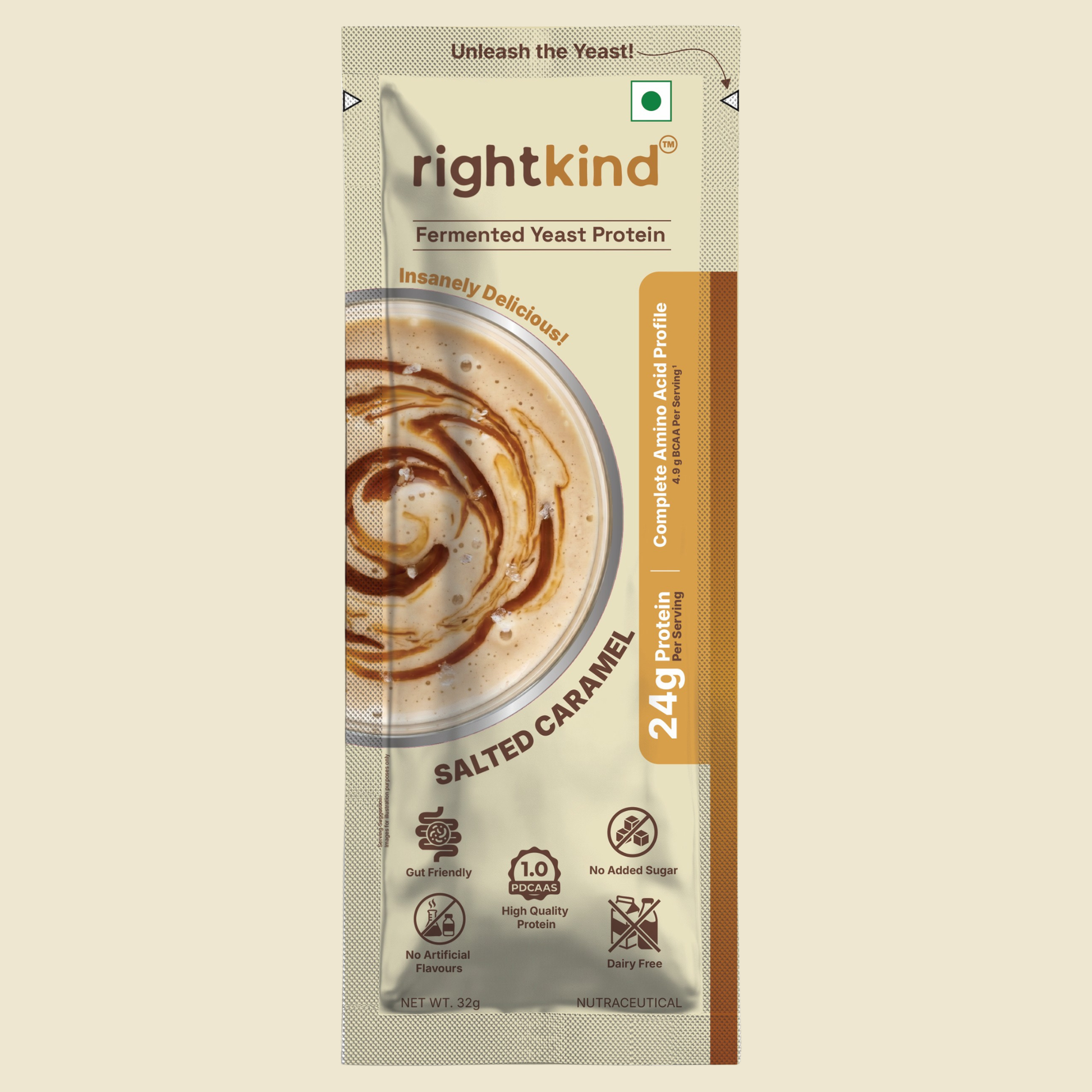 Salted Caramel Fermented Yeast Protein Powder RightKind