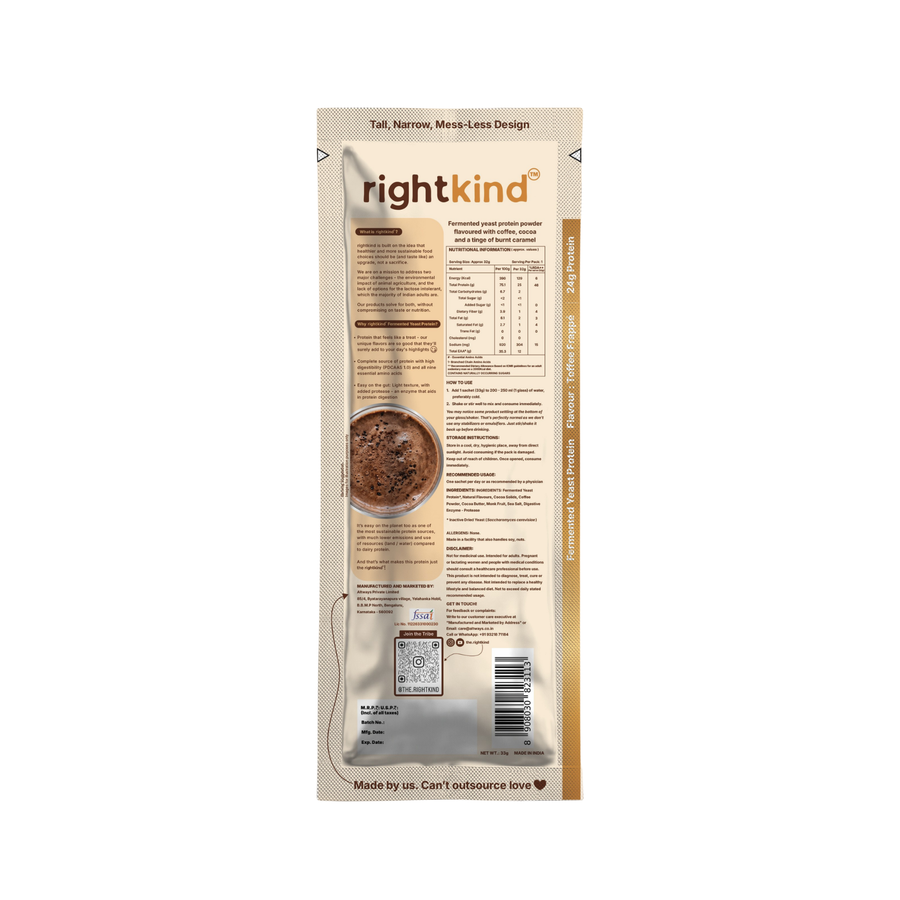 Toffee Frappé Fermented Yeast Protein Powder RightKind