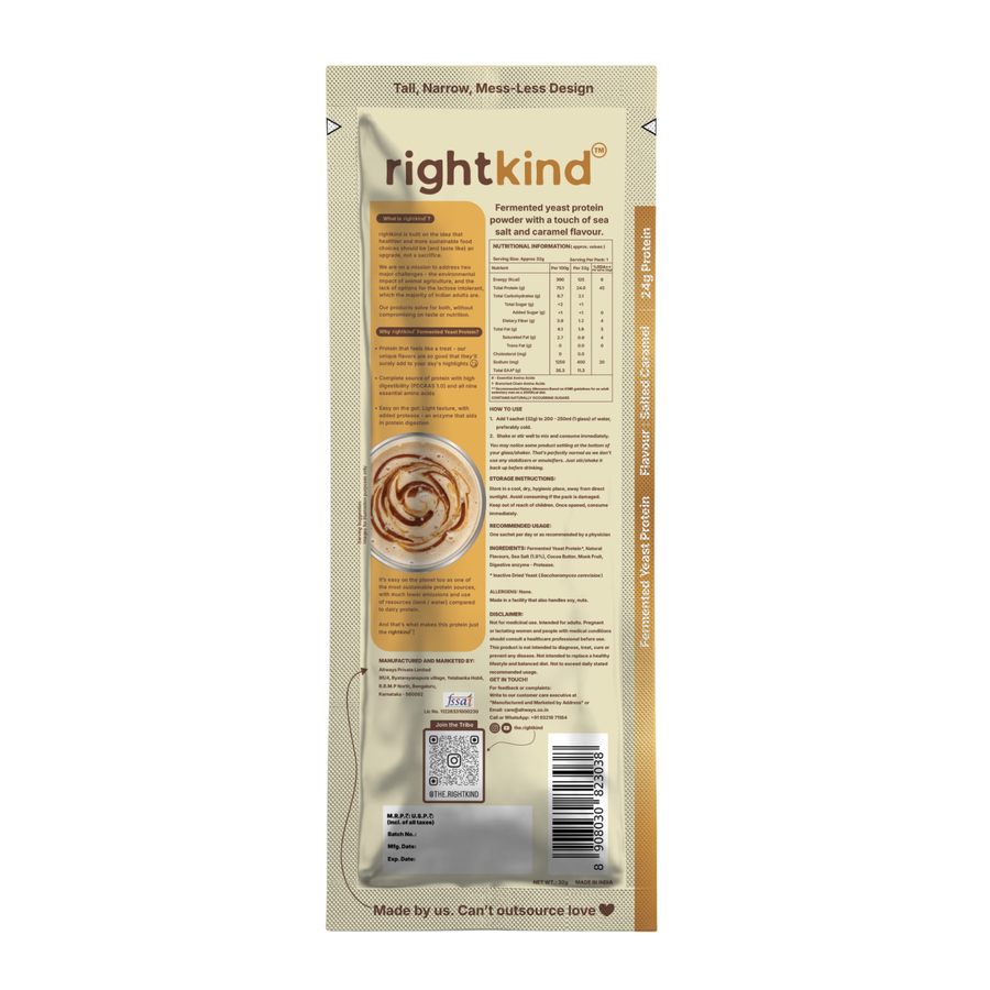 Salted Caramel Fermented Yeast Protein Powder RightKind