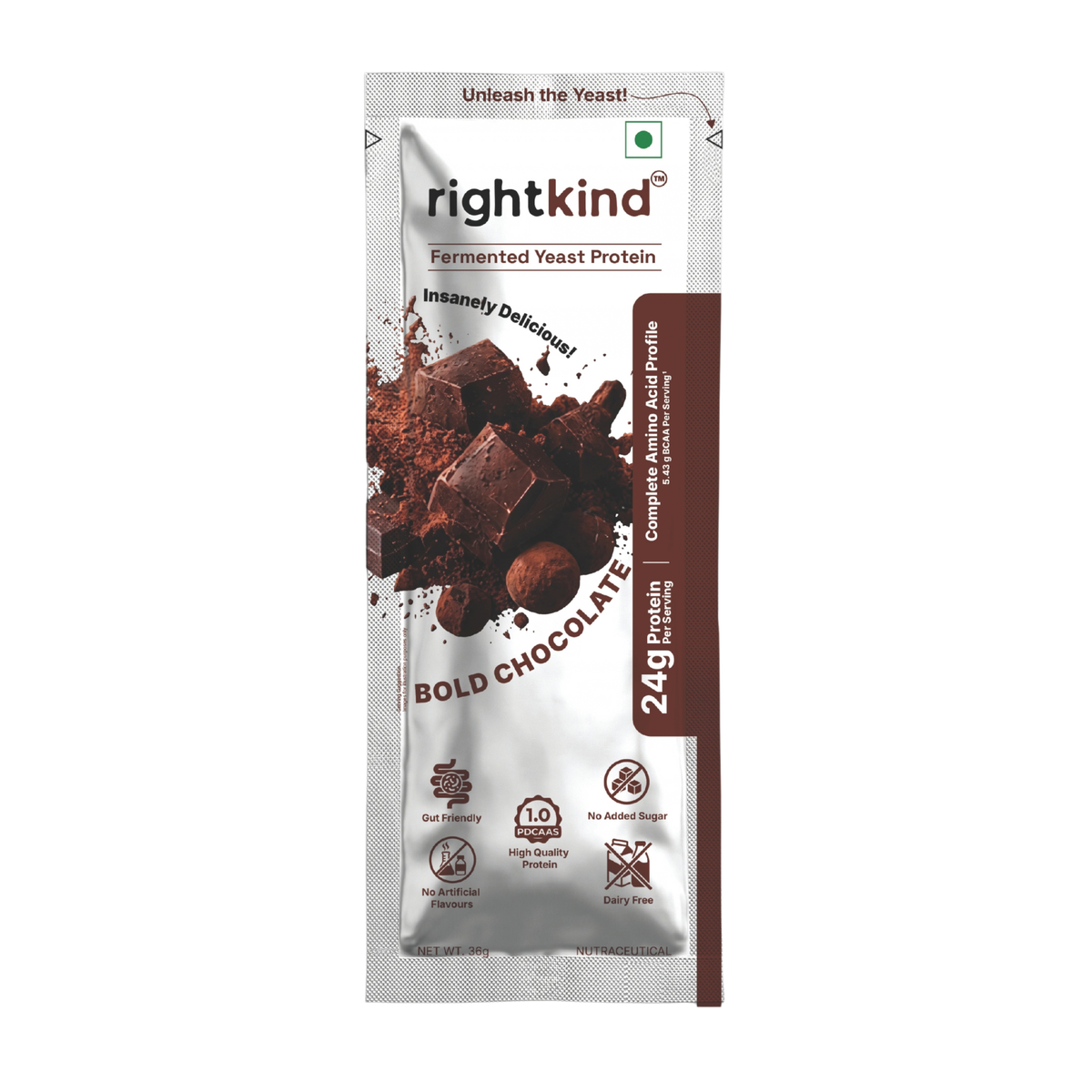Bold Chocolate Fermented Yeast Protein Powder RightKind