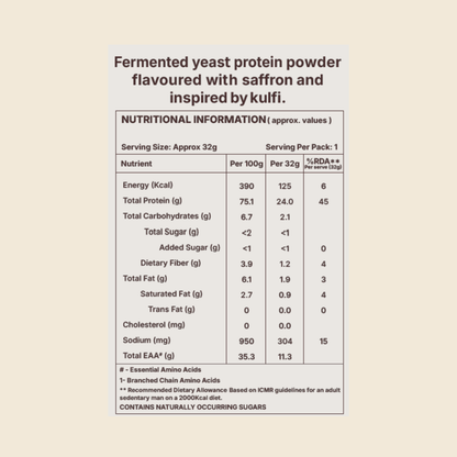Kesar Kulfi Fermented Yeast Protein Powder RightKind