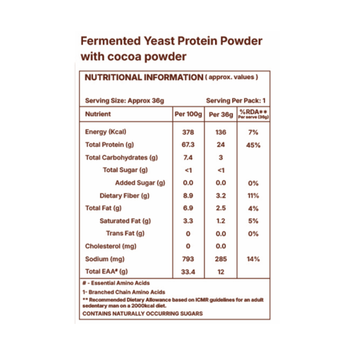 Bold Chocolate Fermented Yeast Protein Powder RightKind