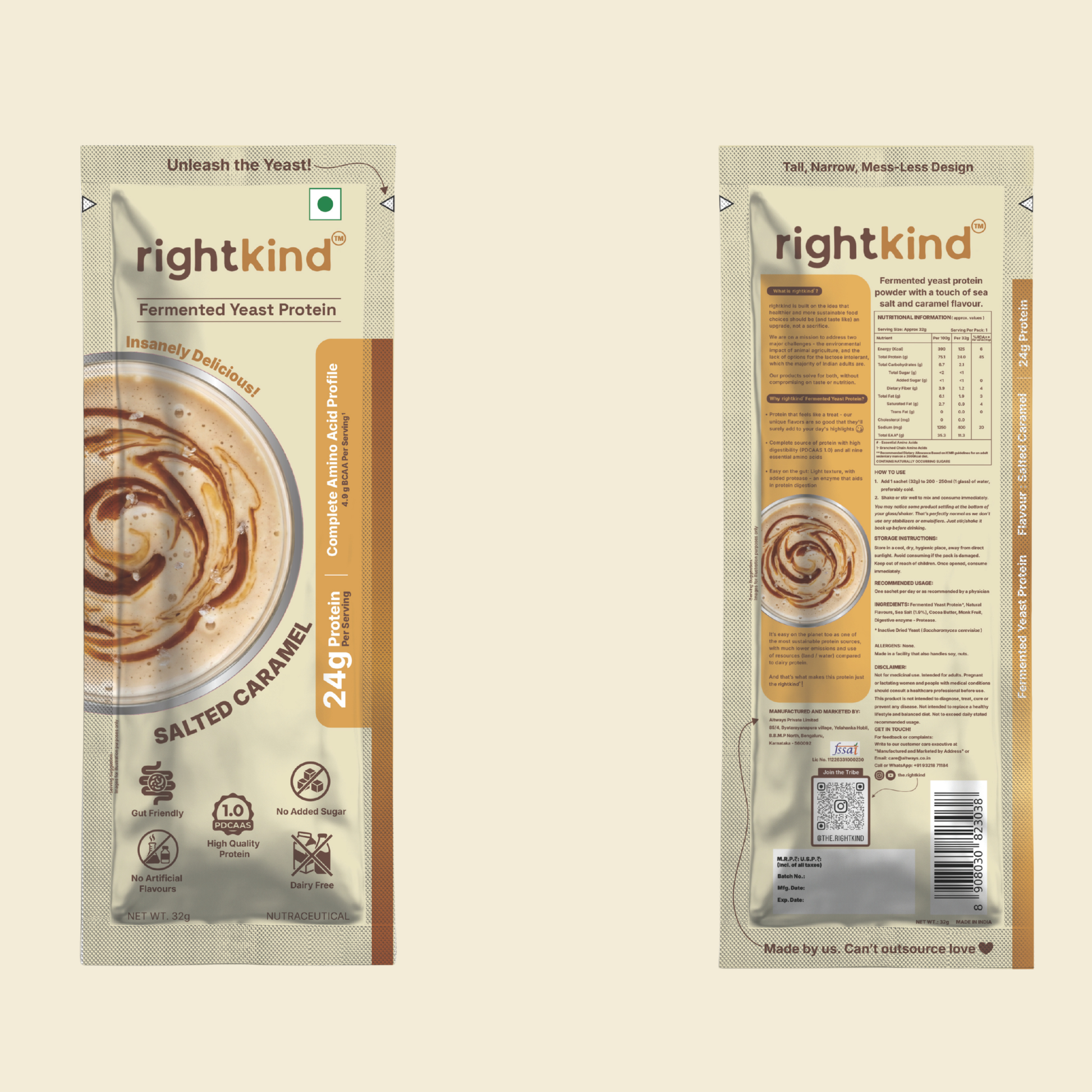 Salted Caramel Fermented Yeast Protein Powder RightKind