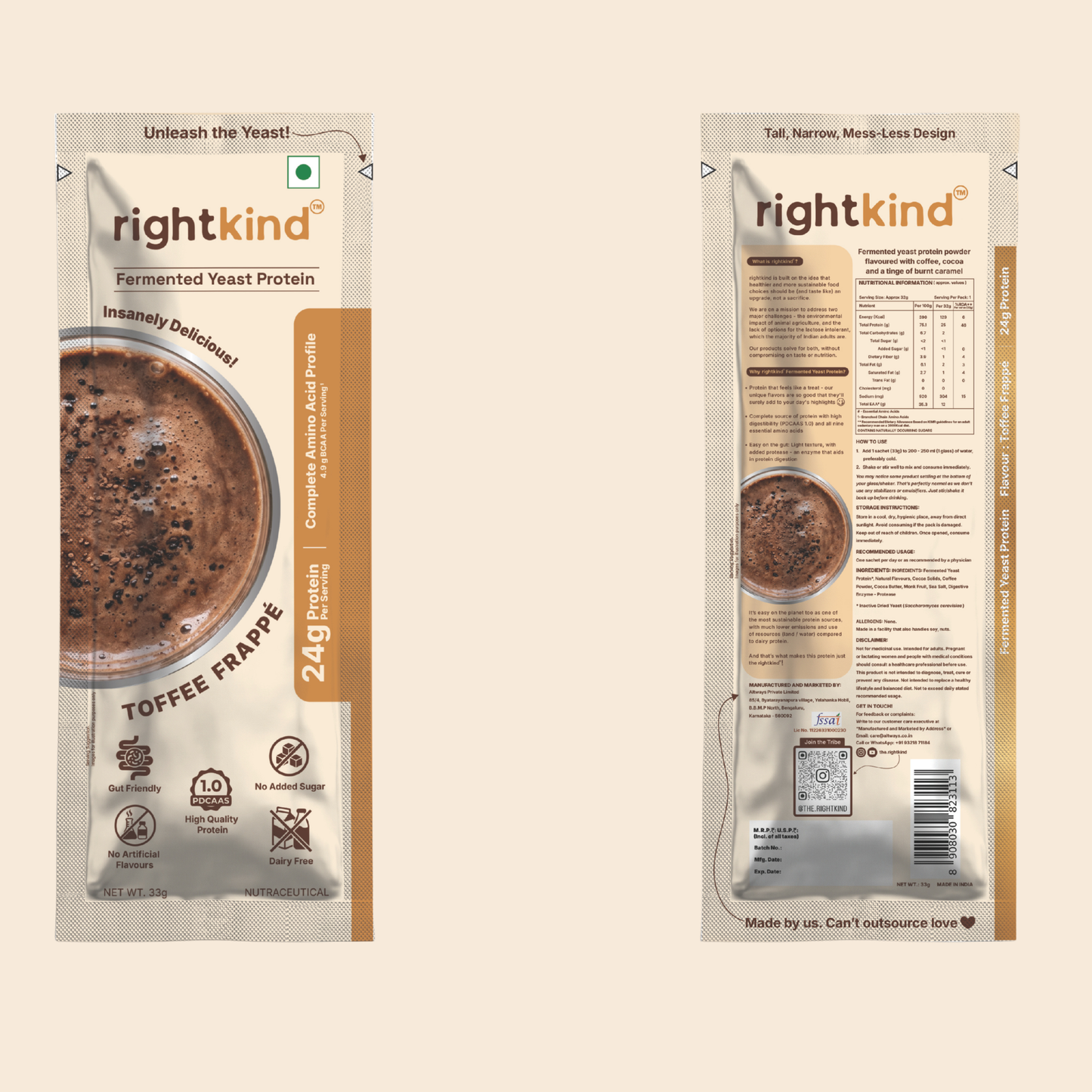 Toffee Frappé Fermented Yeast Protein Powder RightKind