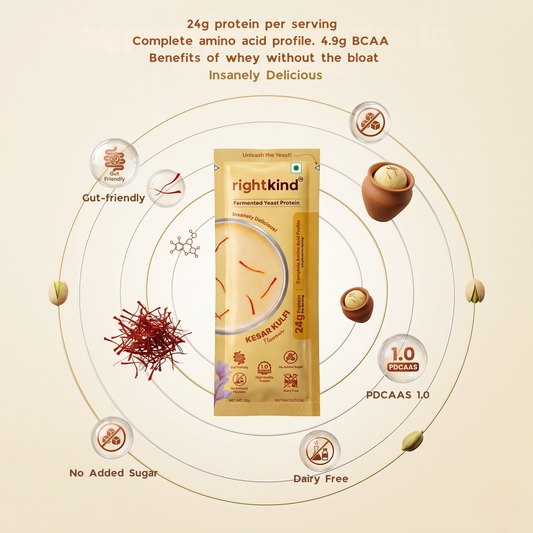 Kesar Kulfi Fermented Yeast Protein Powder RightKind