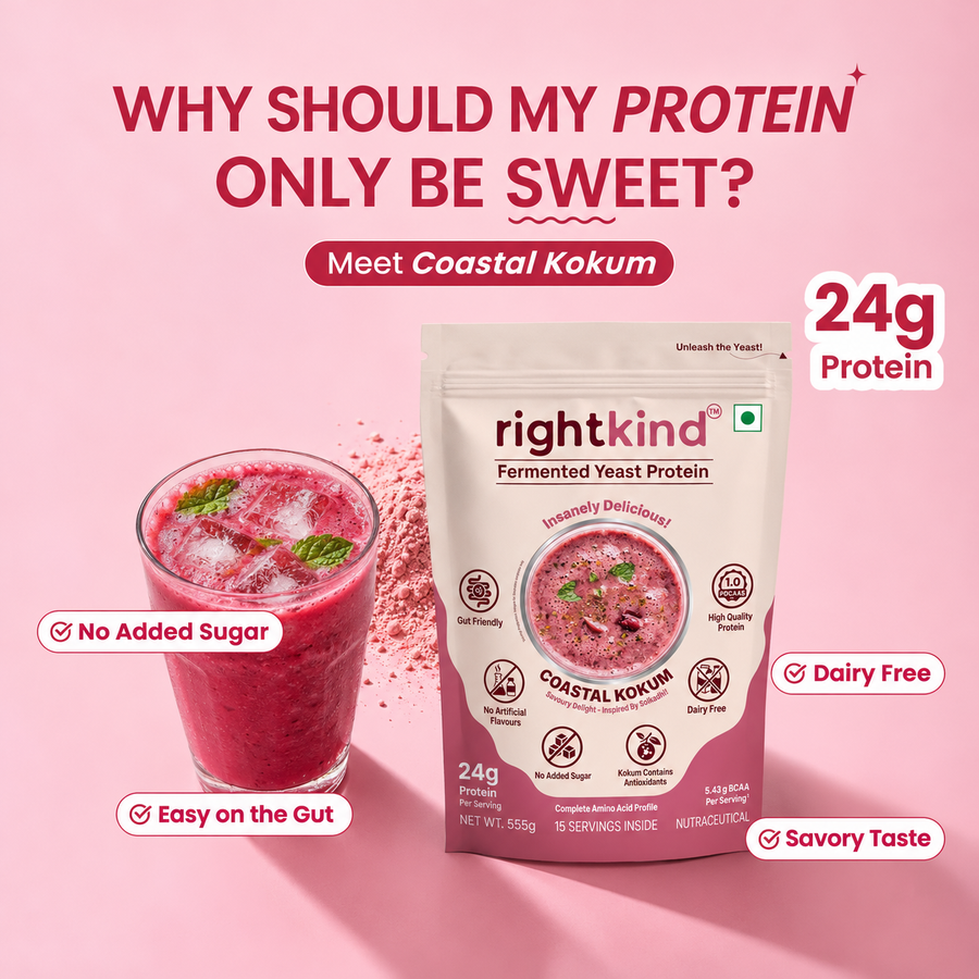 Coastal Kokum Fermented Yeast Protein Powder | 15 Serve Bag | 555g RightKind