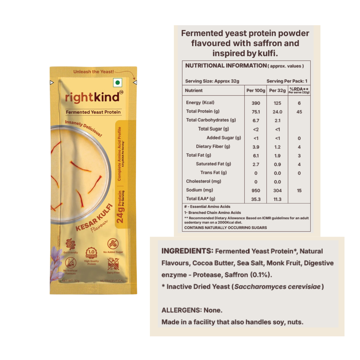 rightkind, Assorted Flavours - Box of 8 (4 Flavours × 2 sachets each) RightKind