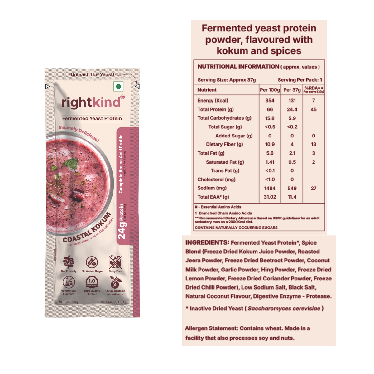 rightkind, Assorted Flavours - Box of 8 (4 Flavours × 2 sachets each) RightKind