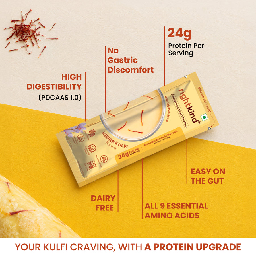 Kesar Kulfi Fermented Yeast Protein Powder RightKind