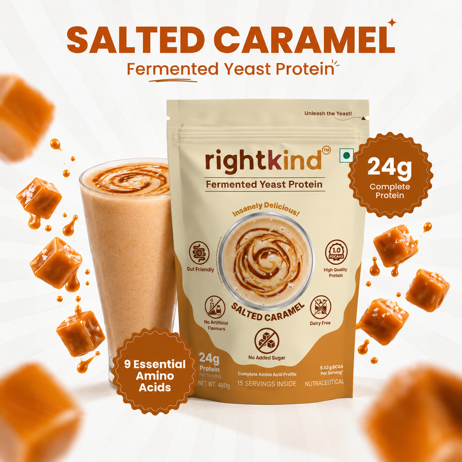 Salted Caramel Fermented Yeast Protein Powder | 15 Serve Bag | 480g RightKind